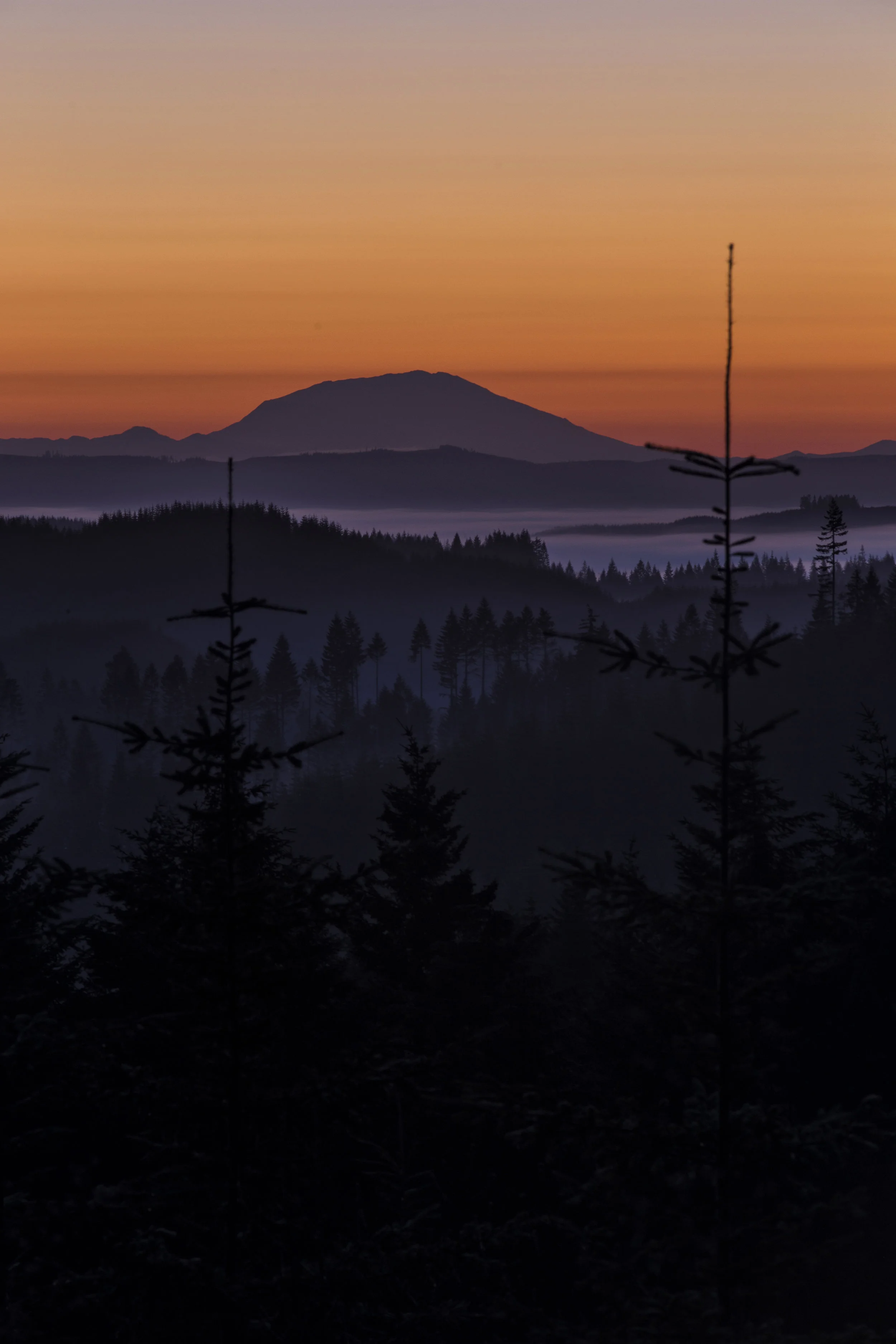 First Light Over Mt St Helens
