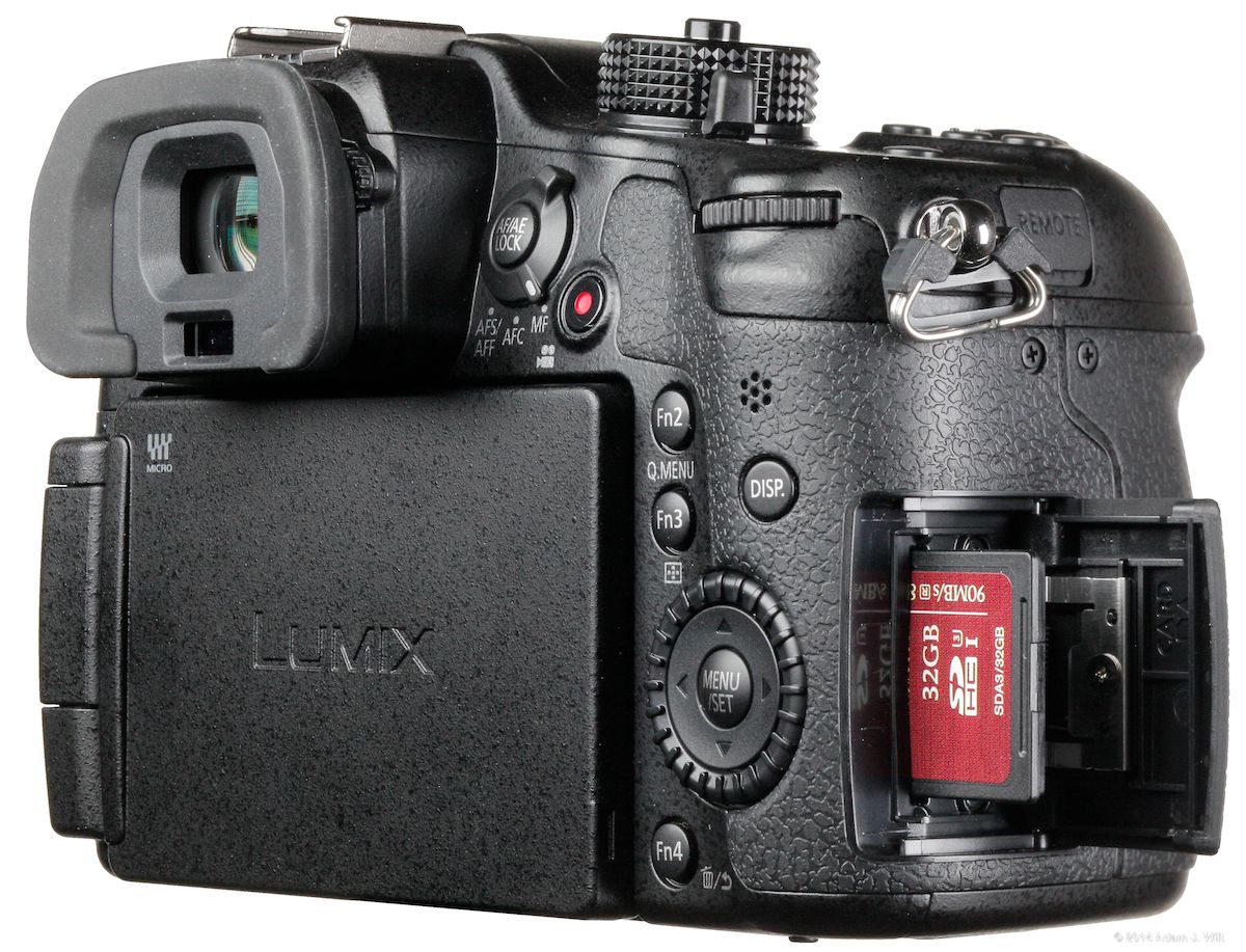 Rear is not overly busy. Rec start/stop falls right for your thumb. Not that there is only a single SD card slot.