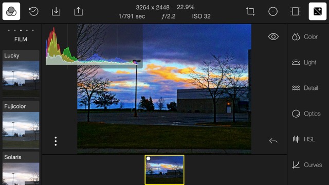 Polarr V3 running on my iPhone 6 Plus