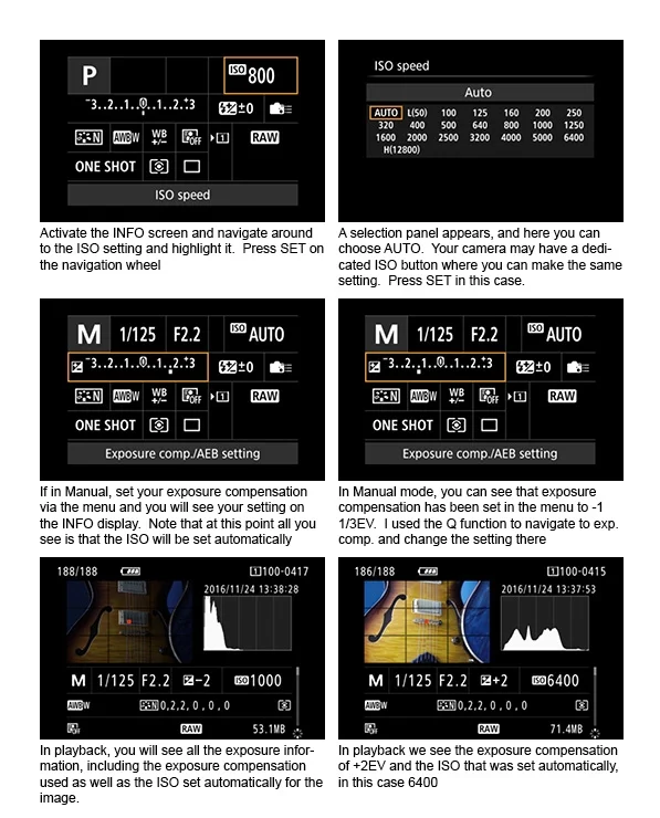 Menu captures from the Canon 5Ds