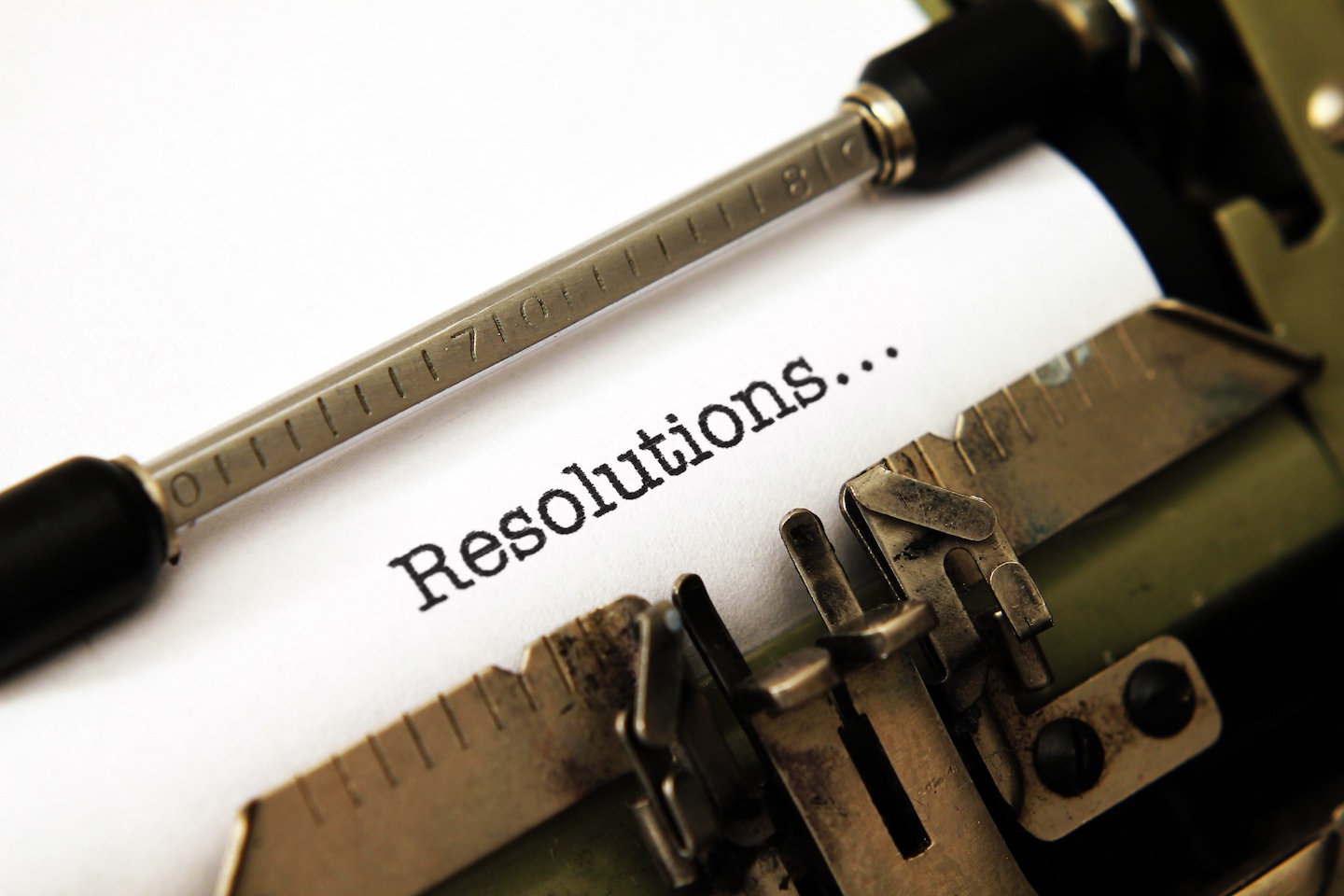 Resolution text on typewriter