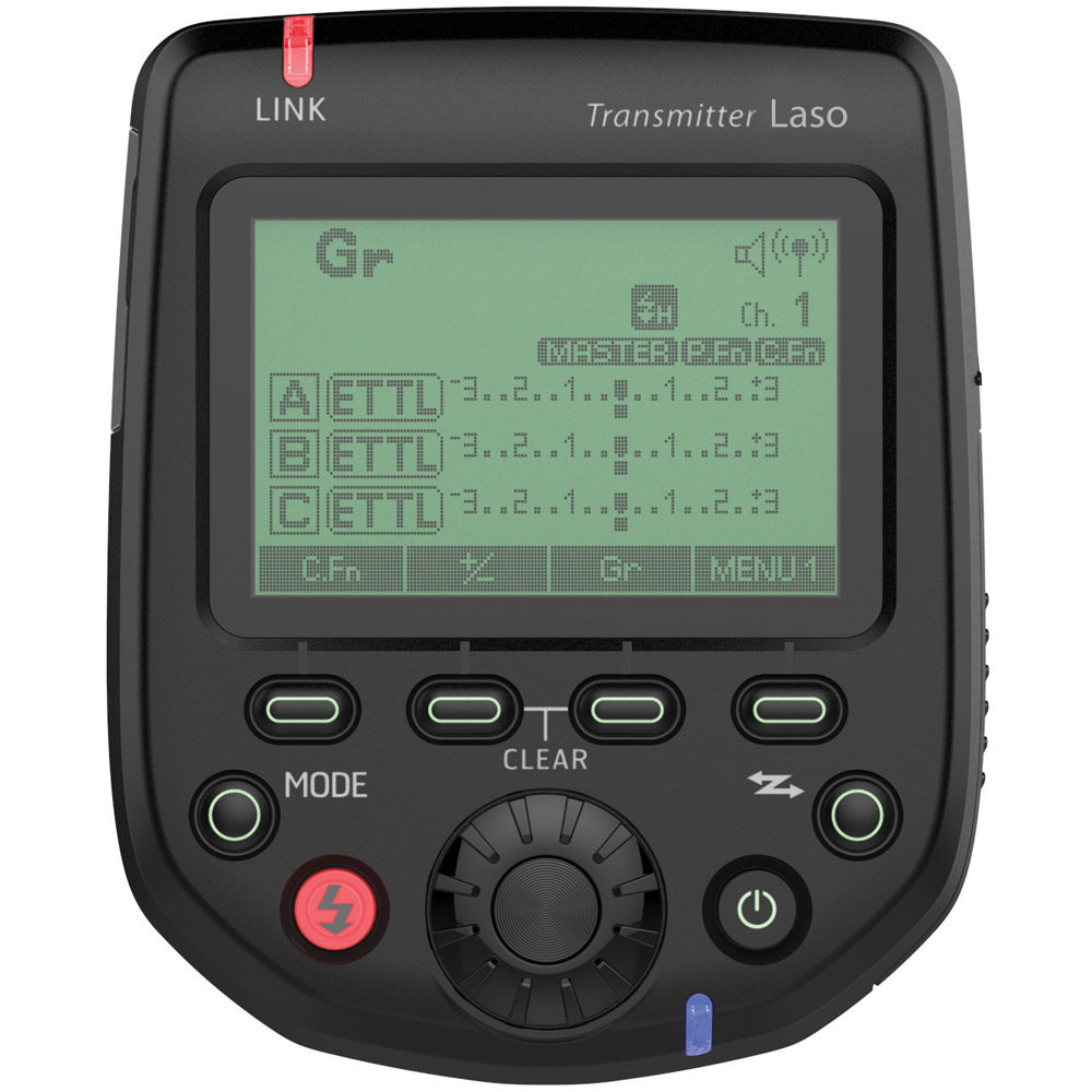 The LASO Transmitter - Looks a lot like the Canon ST-E3-RT but is not a complete clone. Much better built and reliable than the Yongnuo clone