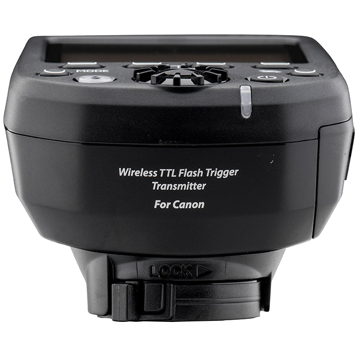 Rear view shows the size and very Canon-like mounting lock