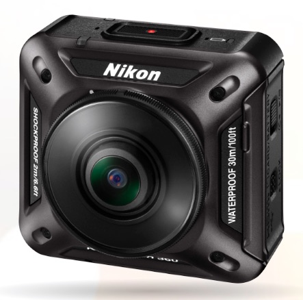 Front view of the Nikon KeyMission 360. Or maybe it's the back, they look the same.