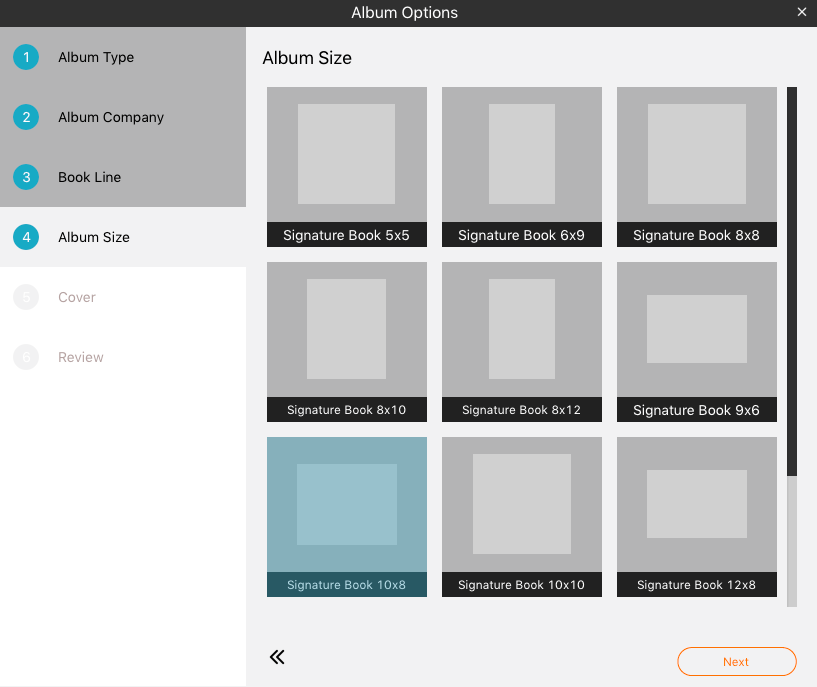 Here I am choosing the 12x8 format to prevent cropping in on full 3:2 ratio images. These are page sizes, not layouts and there are many more layouts than there are page sizes.