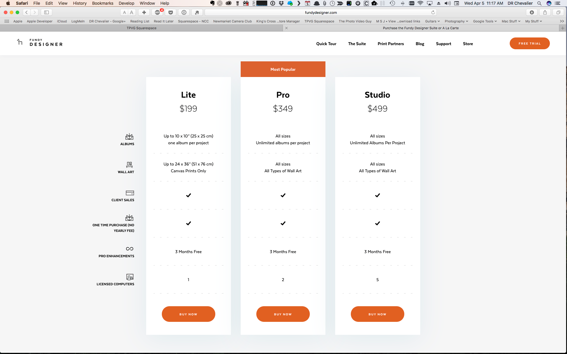 Fundy Pricing as at April 2017
