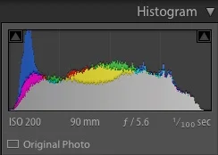 ETTR Histogram after post processing