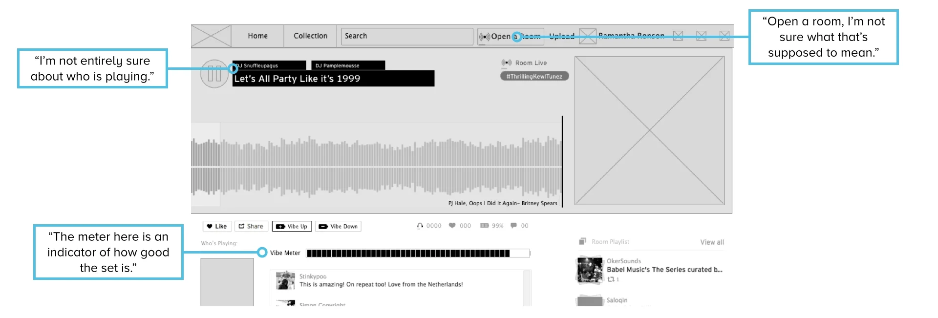 First Version of the Live Set Room