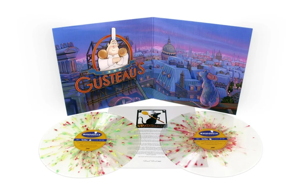 "Ratatouille" Original Motion Picture Sountrack 2XLP. In partnership between Mondo and Walt Disney Records. Artwork by Nicole Gustafsson. Image via Mondo. 