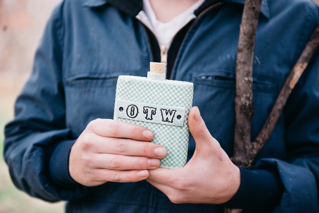 Handmade On the Water flask by Wrong World Ceramics