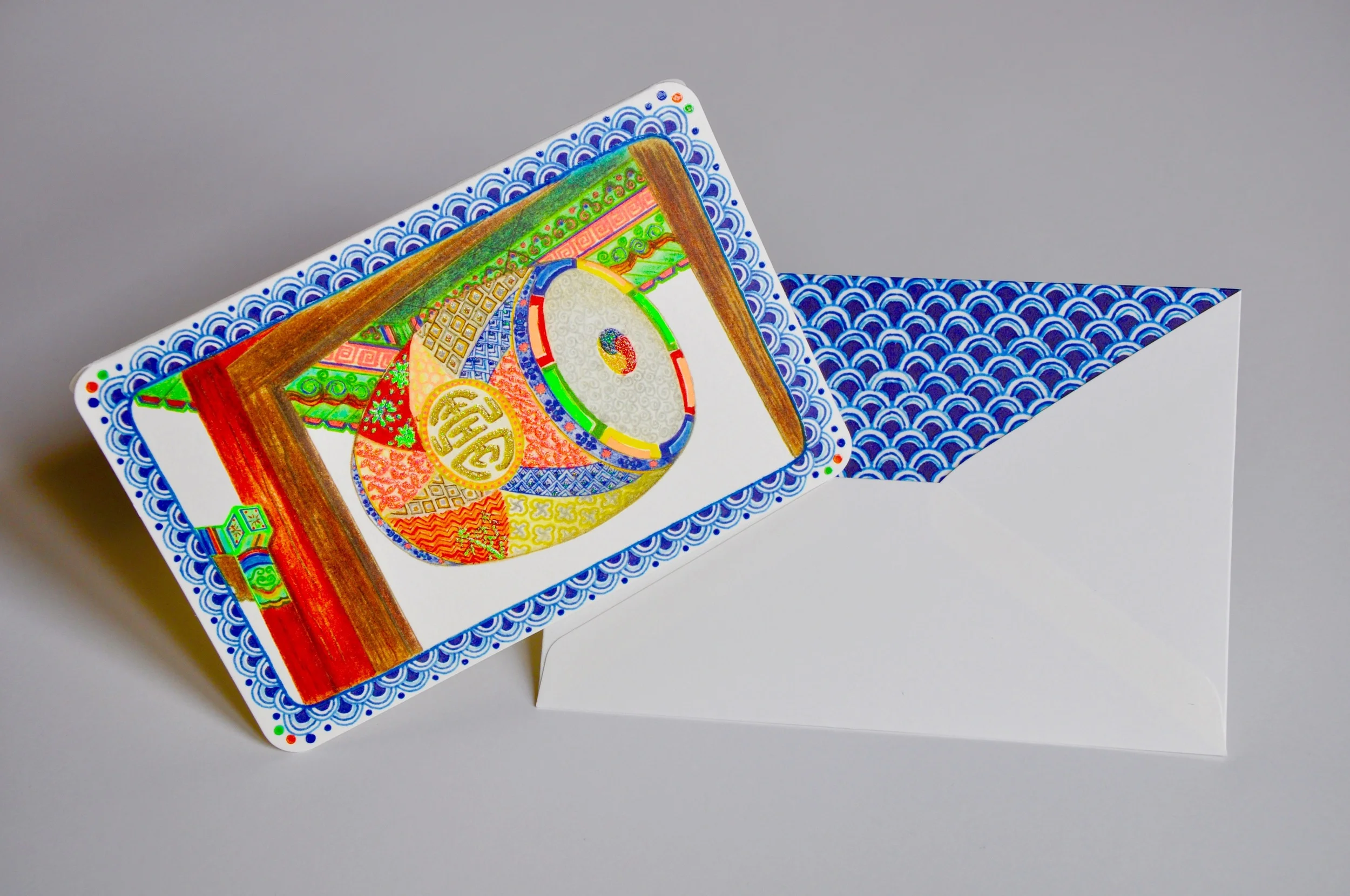 Bravery Drum Card with Envelope by Ningshu Fang Shanghai Dragonfly