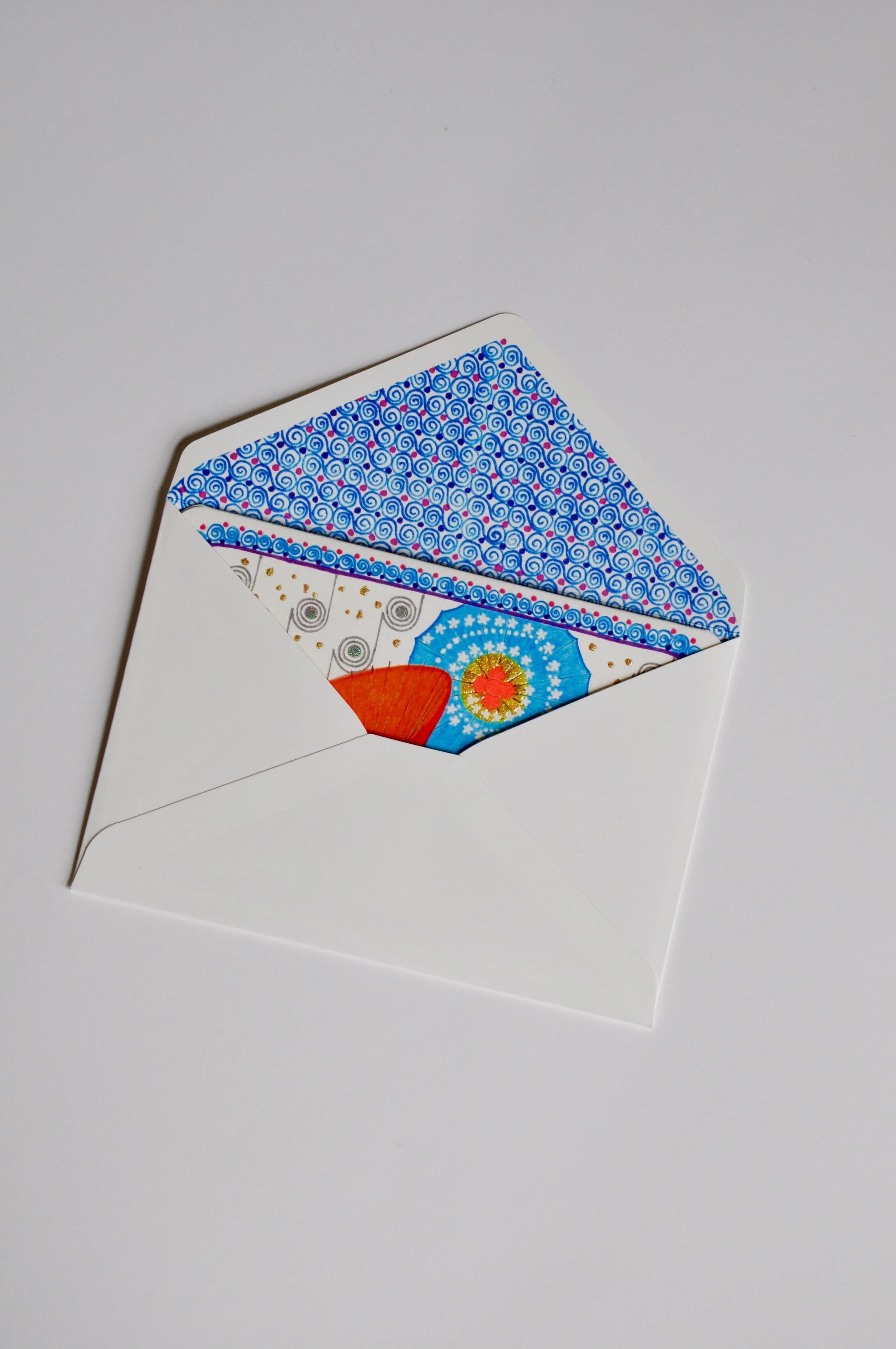 Paper Umbrellas inside Envelope Greeting Card by Ningshu Fang Shanghai Dragonfly