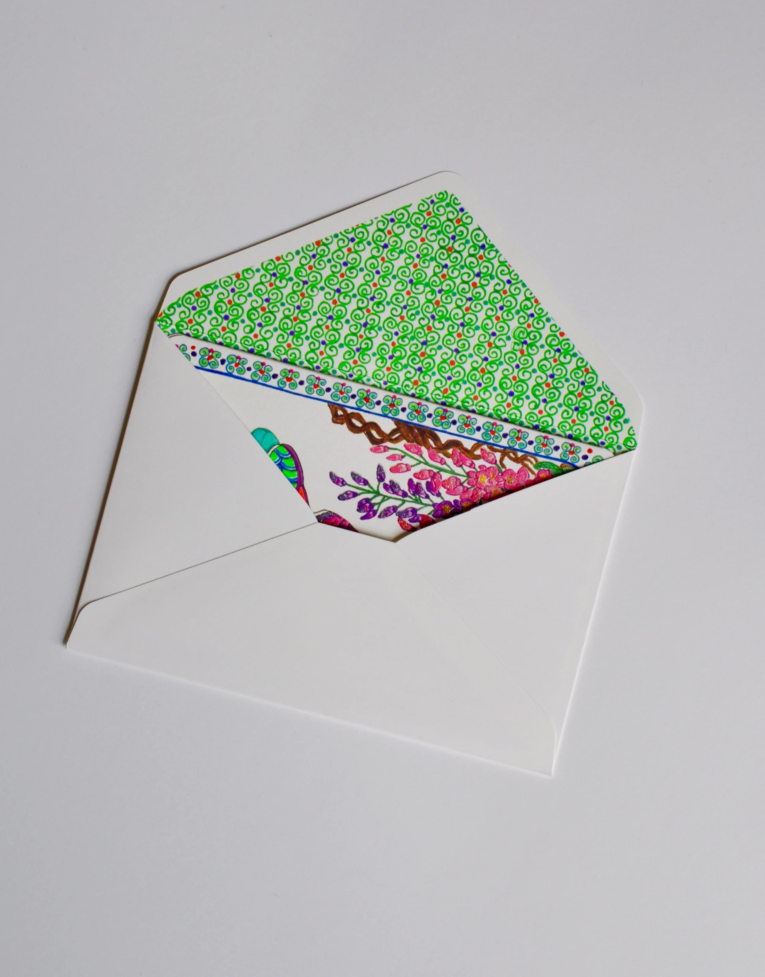 Embroidered Shoes inside Envelope Greeting Card by Ningshu Fang Shanghai Dragonfly