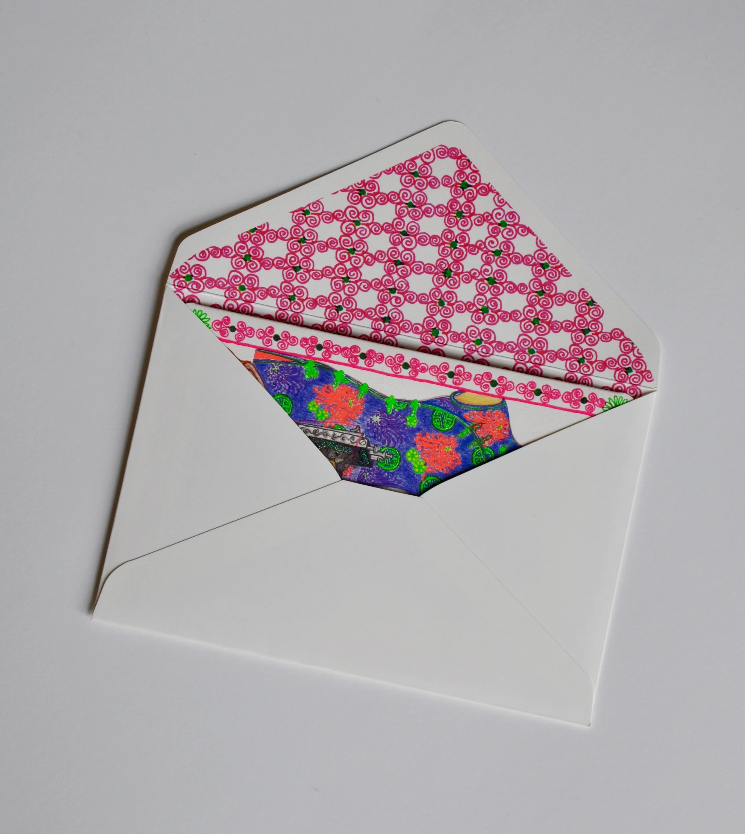Seamstress inside Envelope Greeting Card by Ningshu Fang Shanghai Dragonfly