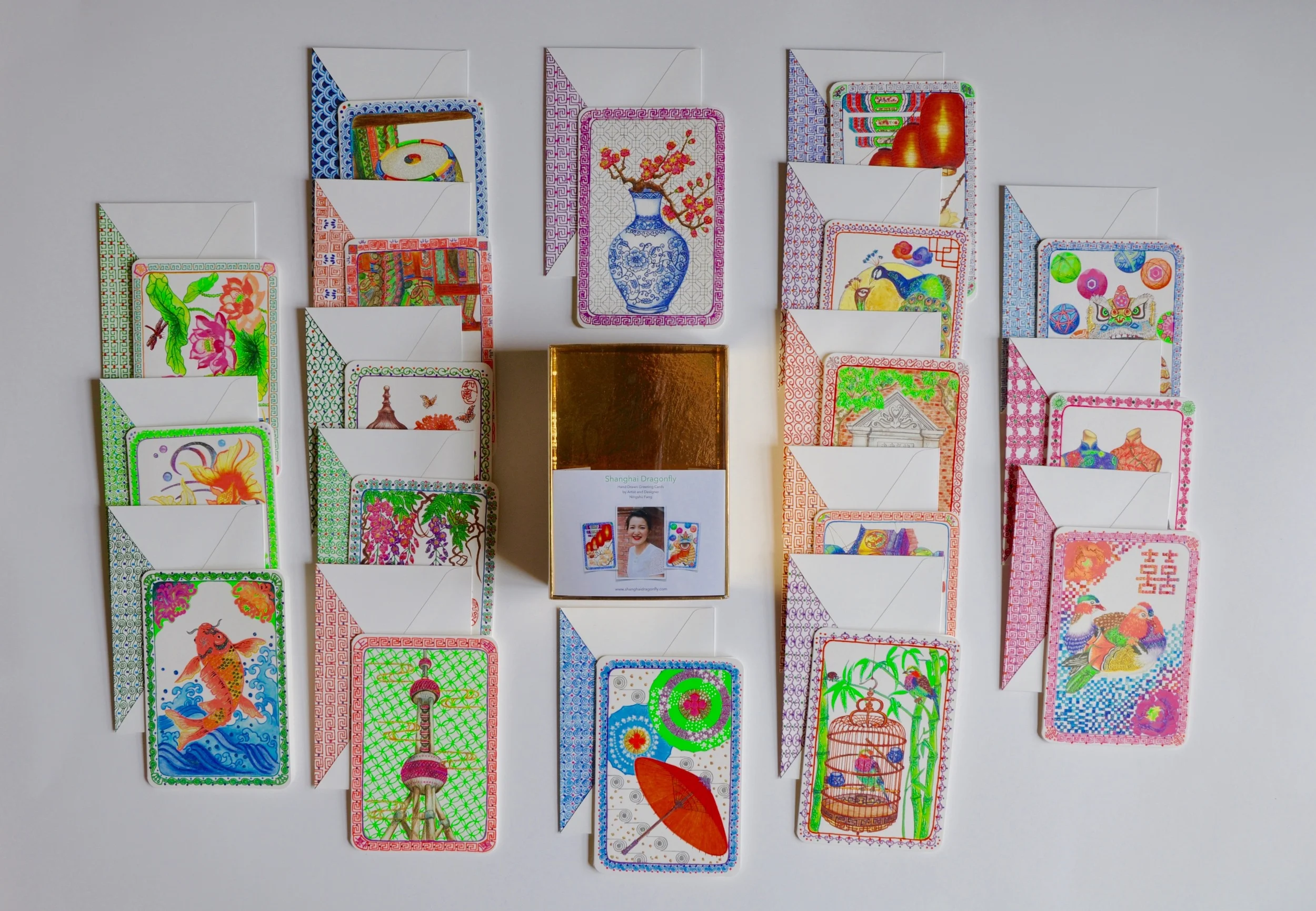 18 Card Design Box Set by Ningshu Fang Shanghai Dragonfly