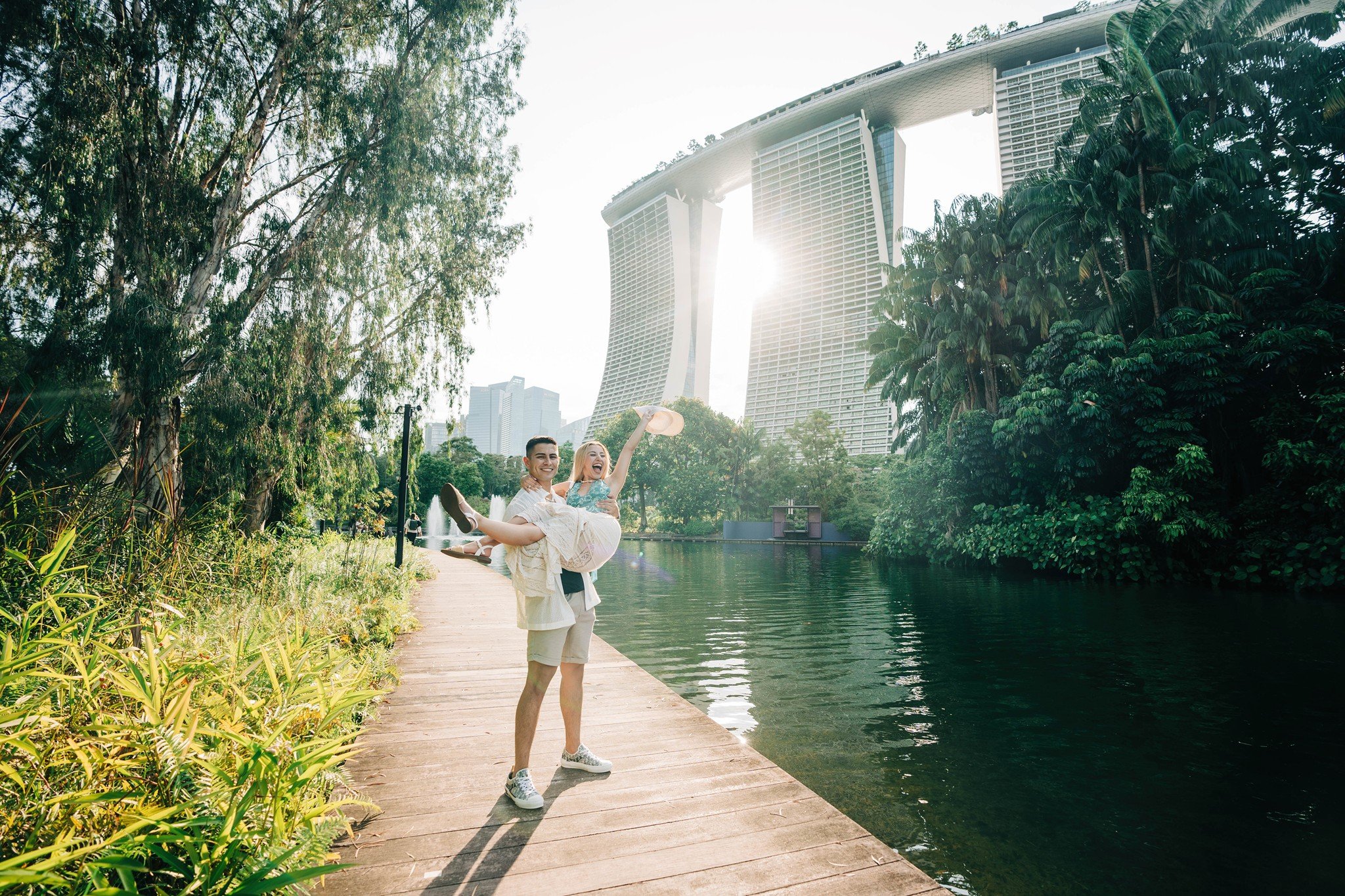 Couple Photoshoot at Gardens By the Bay near Marina Bay Sands.