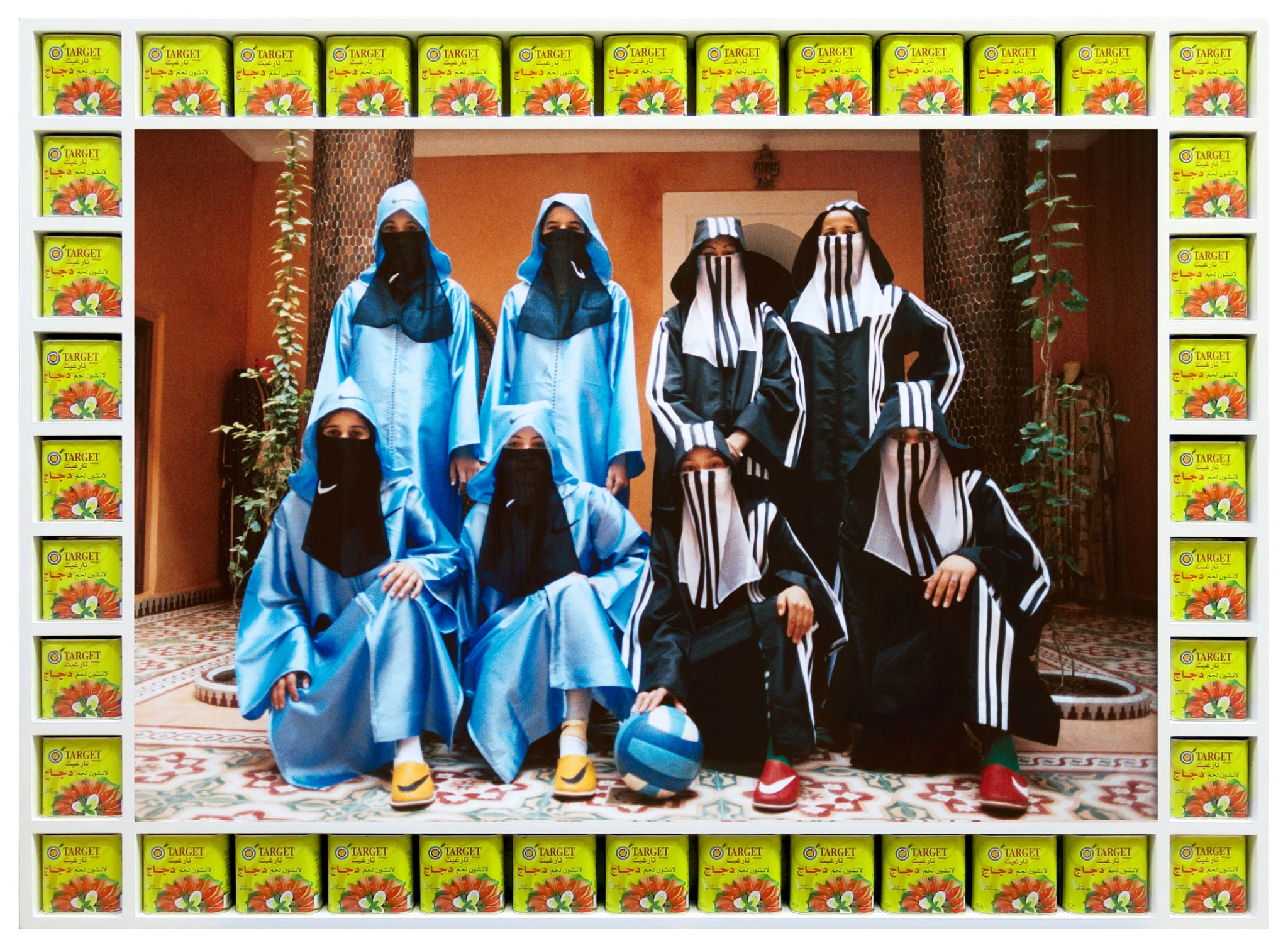 Hassan-Hajjaj_N.-Vs-A._2007_metallic-lambda-with-wood-sprayed-white-gloss-frame_137.6x101.2cm_A.jpg