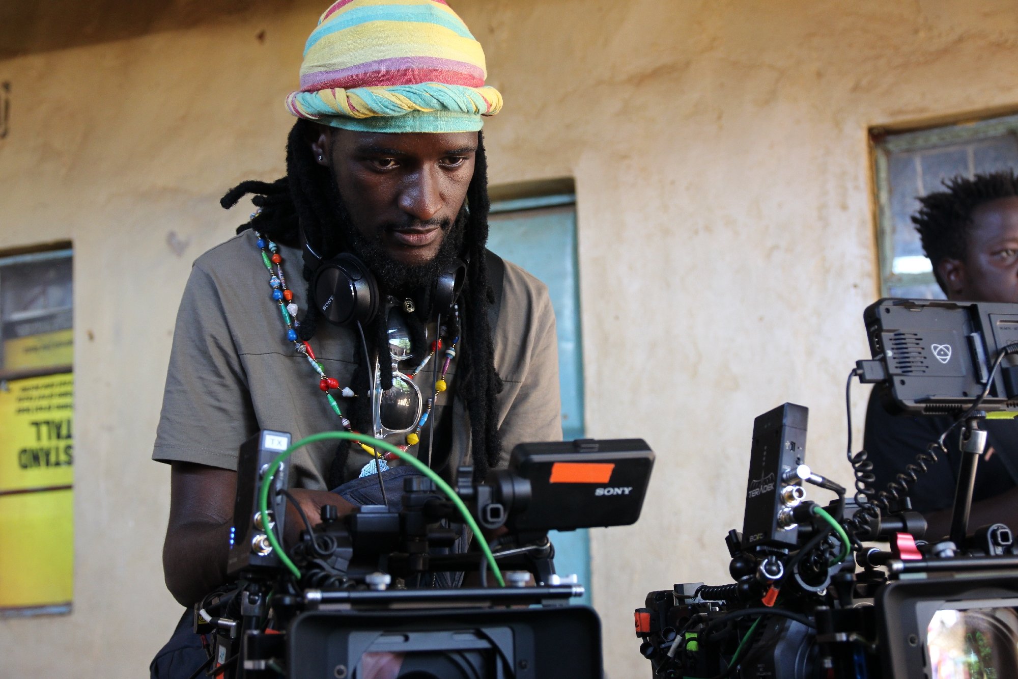  Script Supervisor, Martin Nyakabete on set 