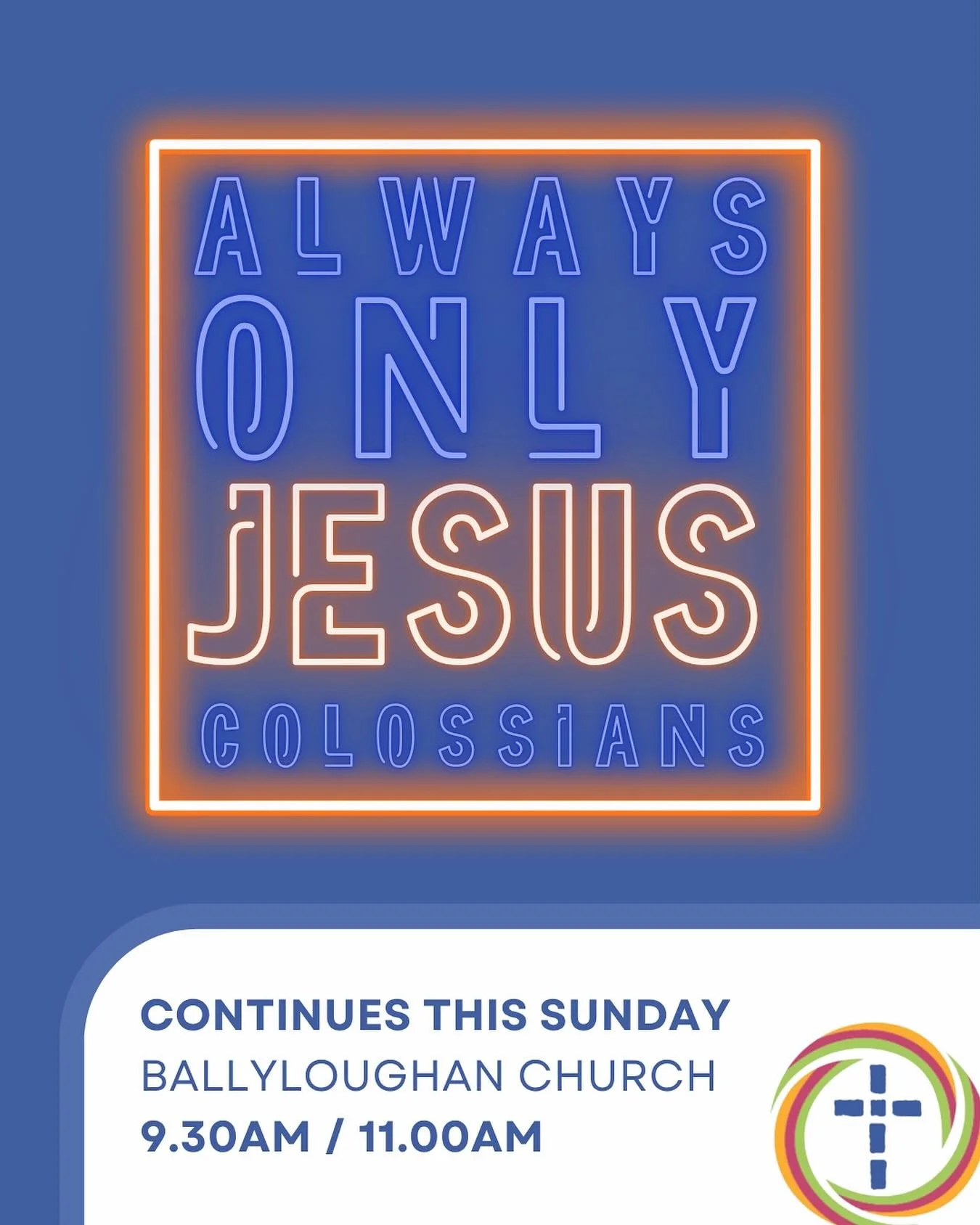 Continuing our &lsquo;Always Only Jesus&rsquo; series this Sunday. 
All welcome!