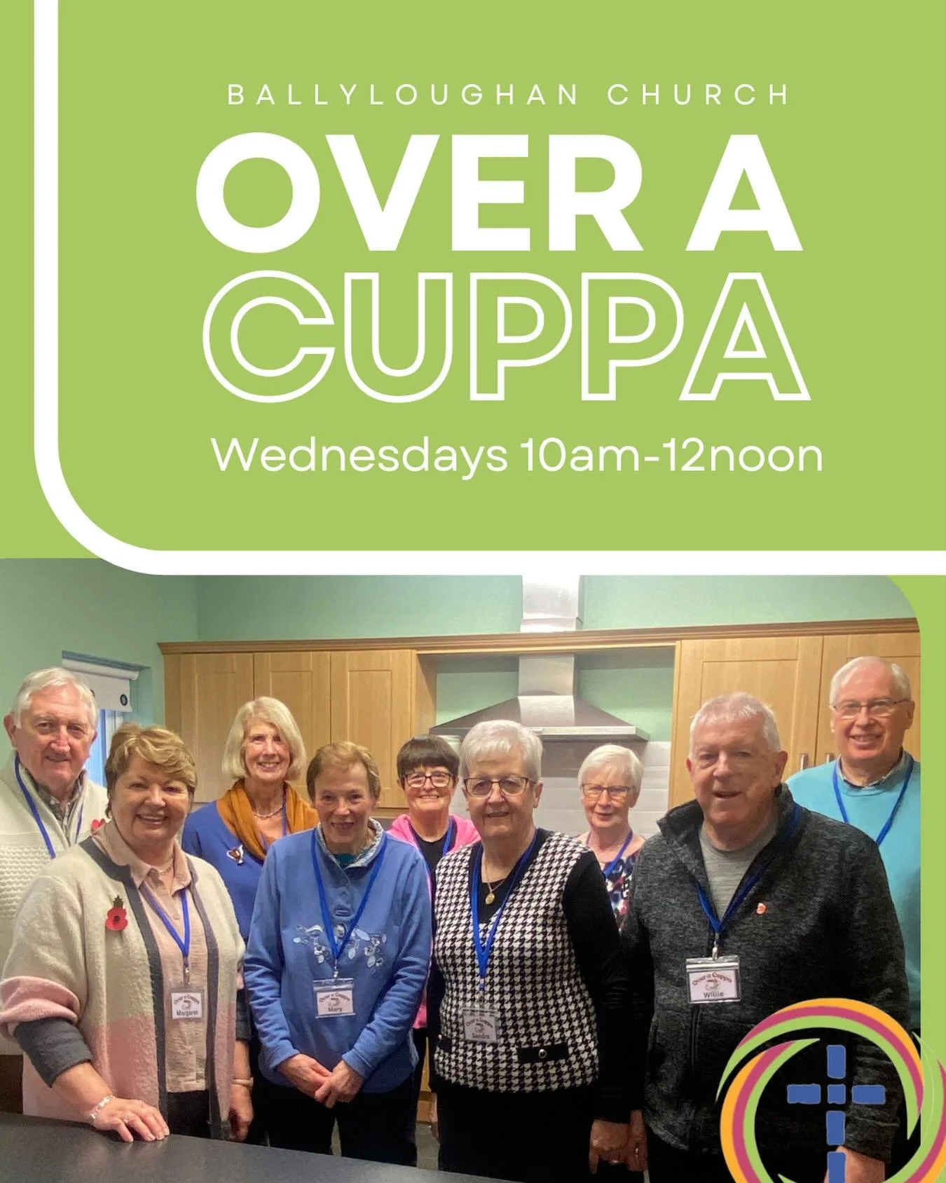 Pop in for a cuppa, scone and a traybake on Wednesdays at Ballyloughan. The &lsquo;Over a cuppa&rsquo; team would love to see you! 

Everyone welcome!