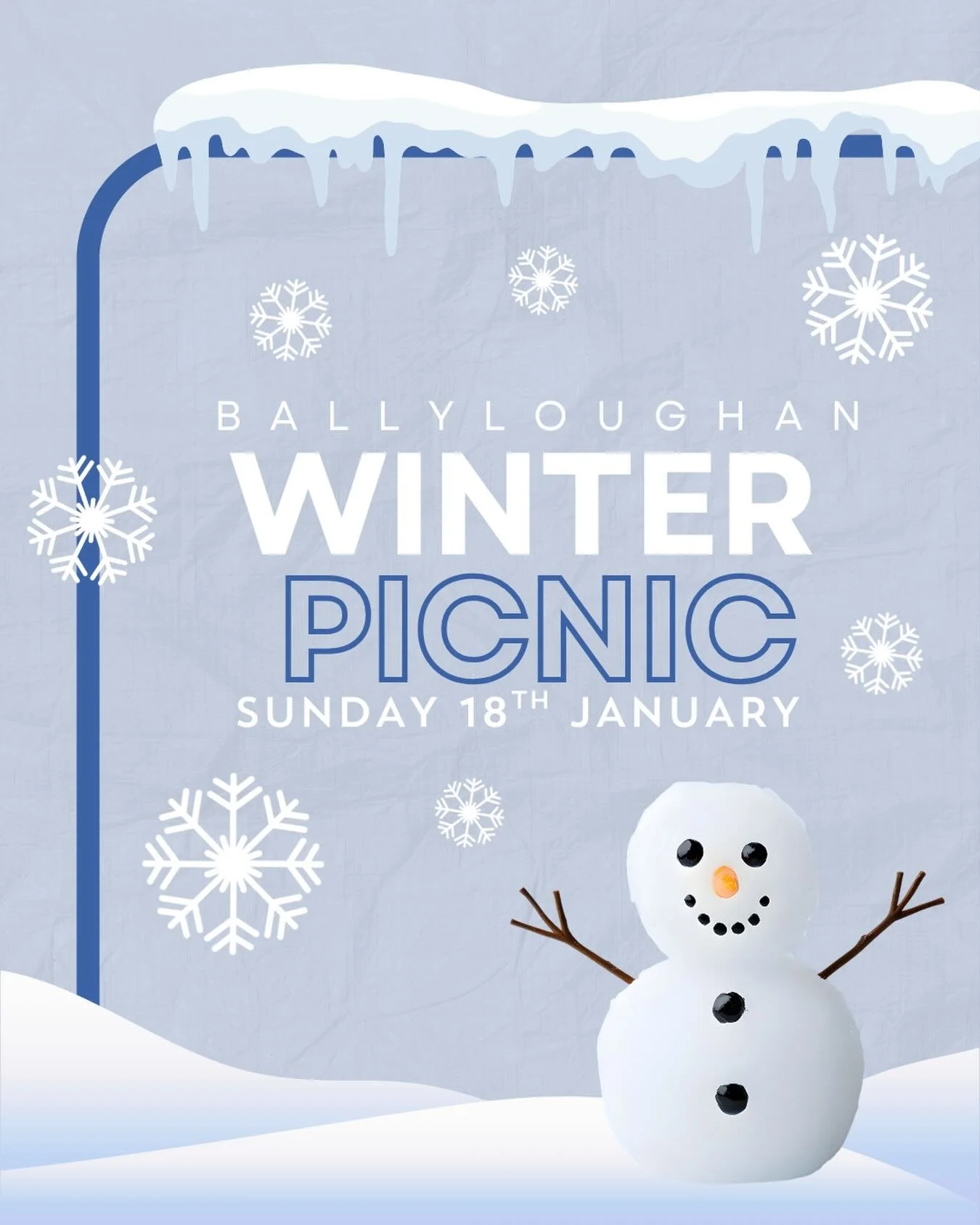 Church Family Winter Picnic

A gathering of our church family after the 11.00am service next Sunday, 
18th January. Bring along your own packed lunch, and we&rsquo;ll provide the tea/ coffee and some sweet treats in the main hall.