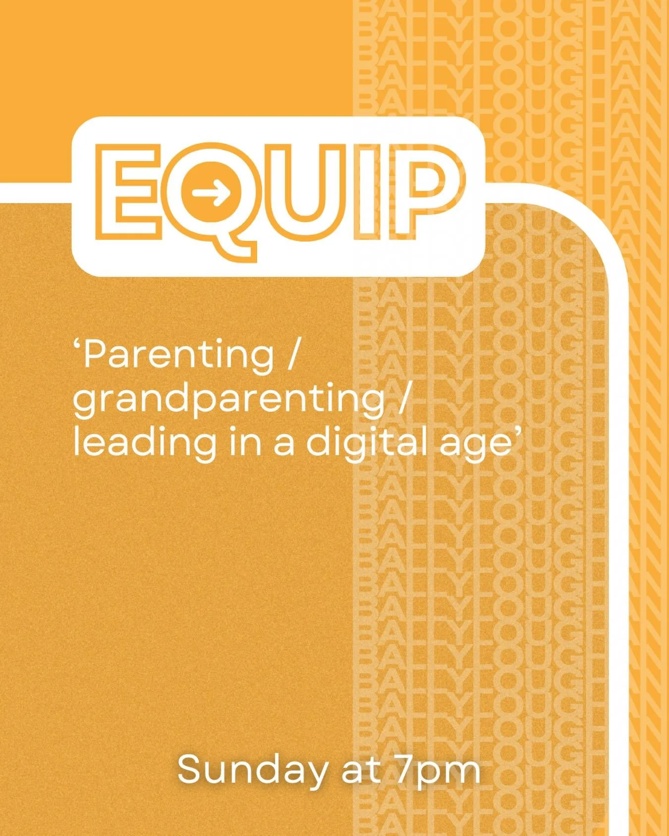 Equip nights are part of our Sunday Night programme.  This Sunday we&rsquo;ll look at the topic of &lsquo;Parenting / grandparenting / leading in a digital age&rsquo; with Ian Bingham from CARE. 
Serving tea /coffee from 6.30pm. Programme begins at 7
