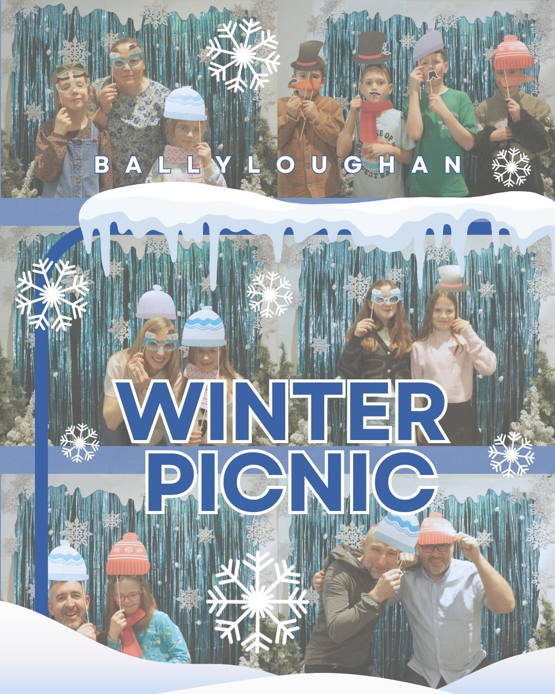 Everyone looking wintery at our church family winter picnic!