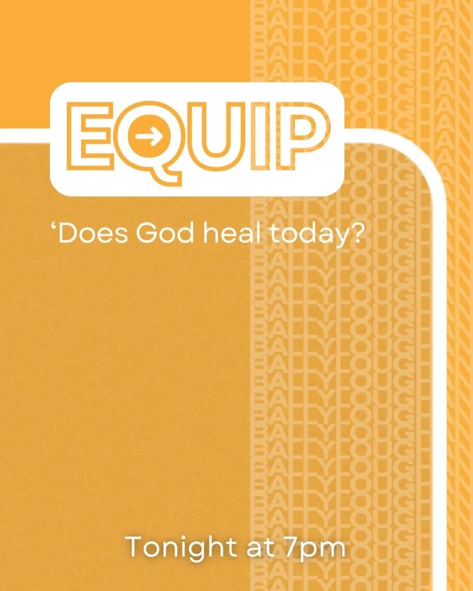 These Equip Sunday nights are aimed at equipping us to live and serve as Christians in our contemporary world. 

Open to everyone. 

Tonight&rsquo;s topic is &lsquo;Does God heal today?&rsquo;