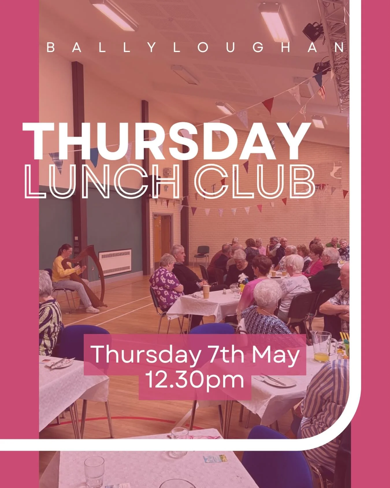 Thursday Lunch Club is back this week for those aged 60+. Come along for a lovely lunch and chat!