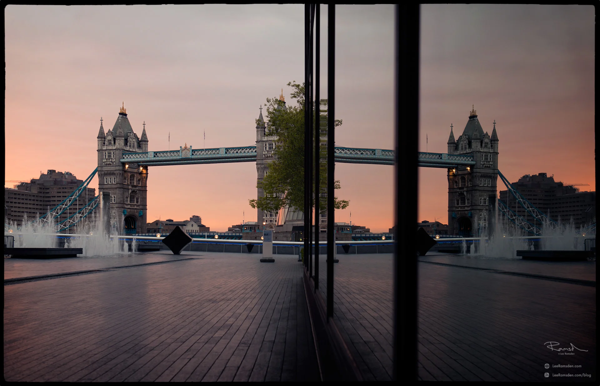 Tower bridge landmark famous world river Thames sunset sunrise moreLondon orange glow Lee Ramsden