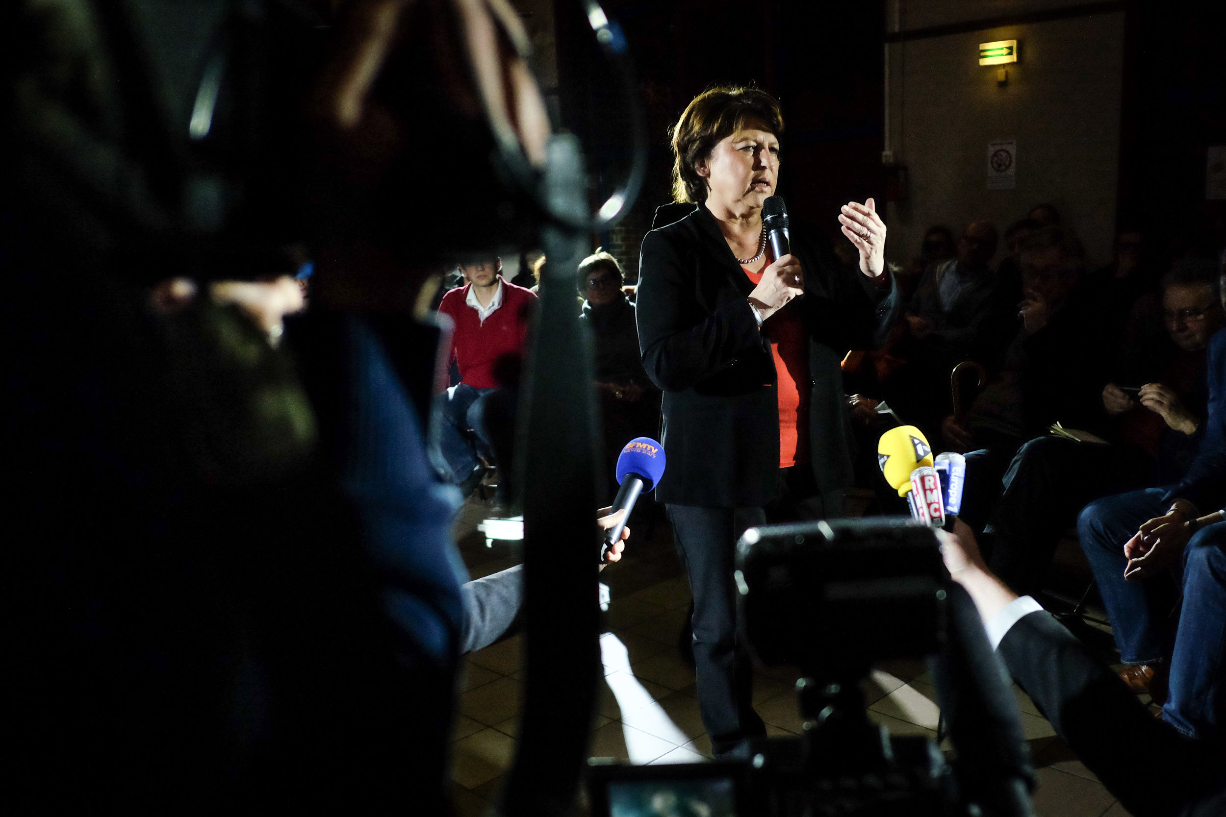  Martine Aubry à Lille en février 2016. Elle participe au collectif "Notre primaire", qui avait pour but de soutenir une primaire de toute la gauche. 