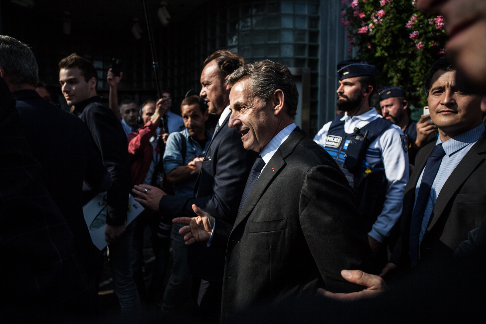  Nicolas Sarkozy lors de son arrivée dans une librairie à Tourcoing afin de dédicacer son livre, "Tout pour la France". Septembre 2016. 