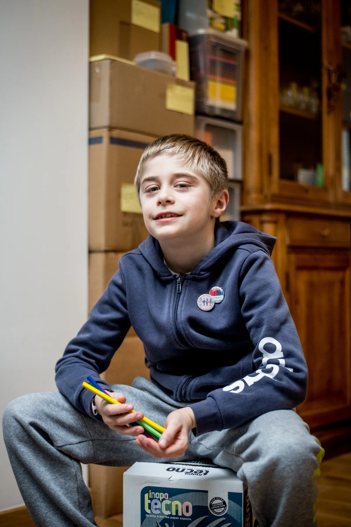 Victor Delezenne, 10 ans, écolier à Ronchin (59). Il a contribué à monter une association solidaire qui redistribue des fournitures scolaires aux enfants qui en ont besoin. Portait publié dans le magazine Ebdo - jan. 2018
