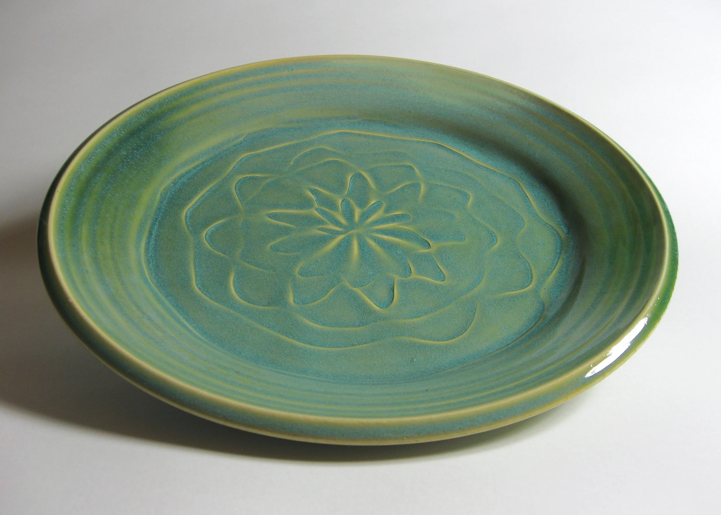 Slip decorated platter