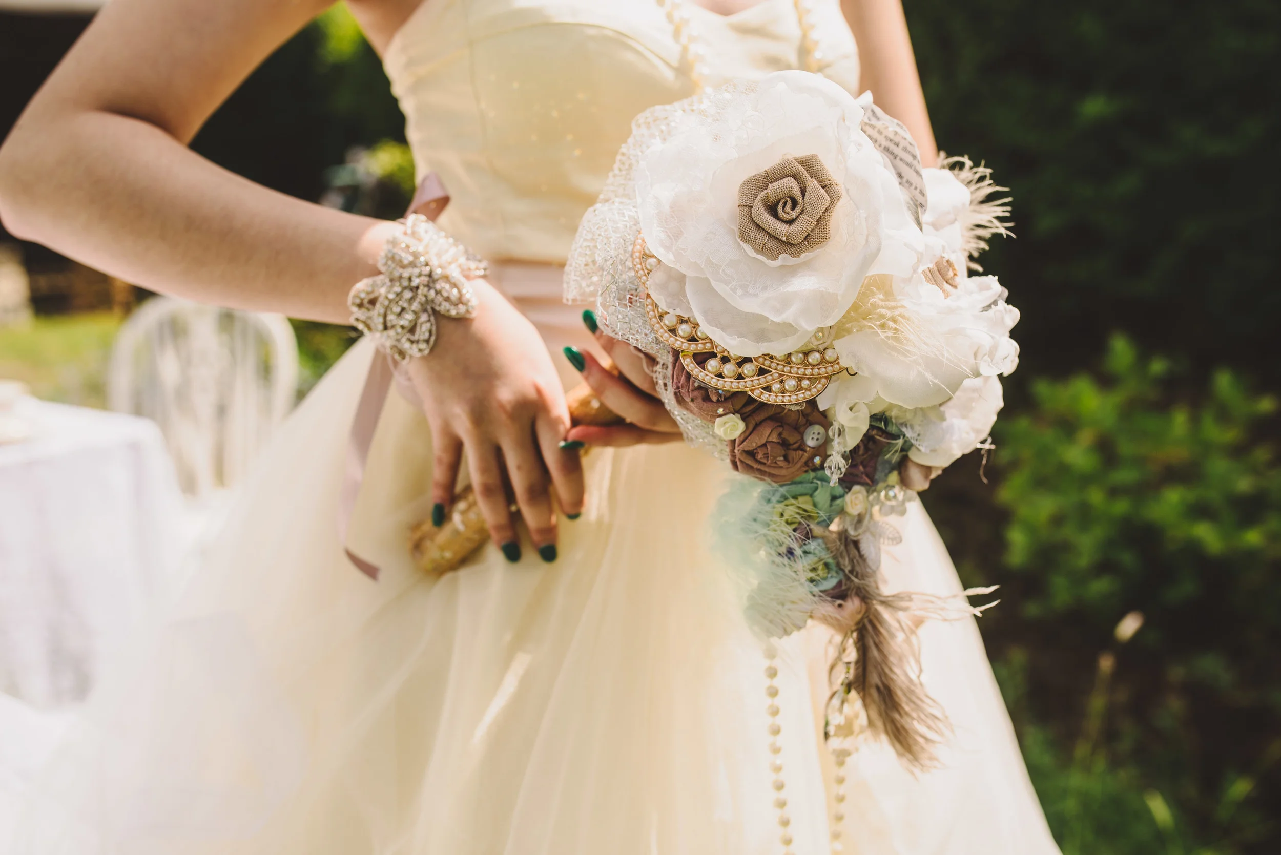All Bouquets and accessories designed and handmade by Bespoke Vintage Castle. Photo Credit Becky Ryan Photography