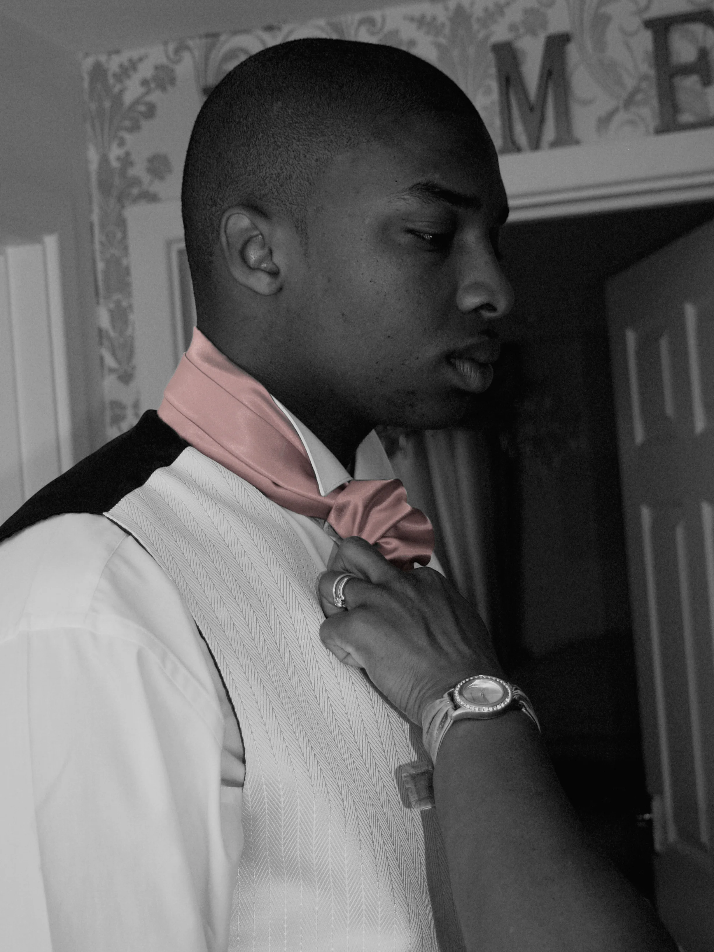 Getting the groom ready