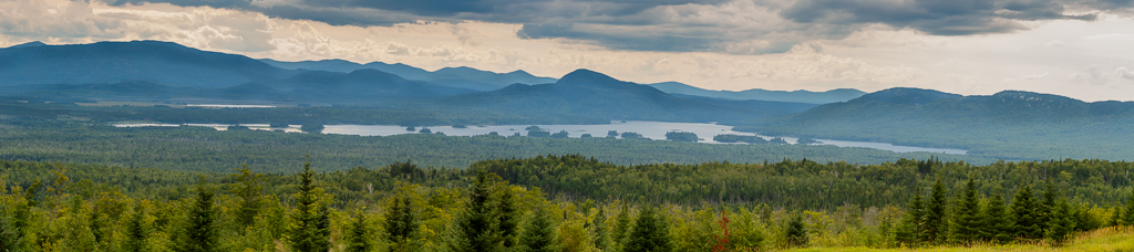 Old Canada Road National Scenic Byway - overlooking Attean Pond. This view is looking northwest into Canada.