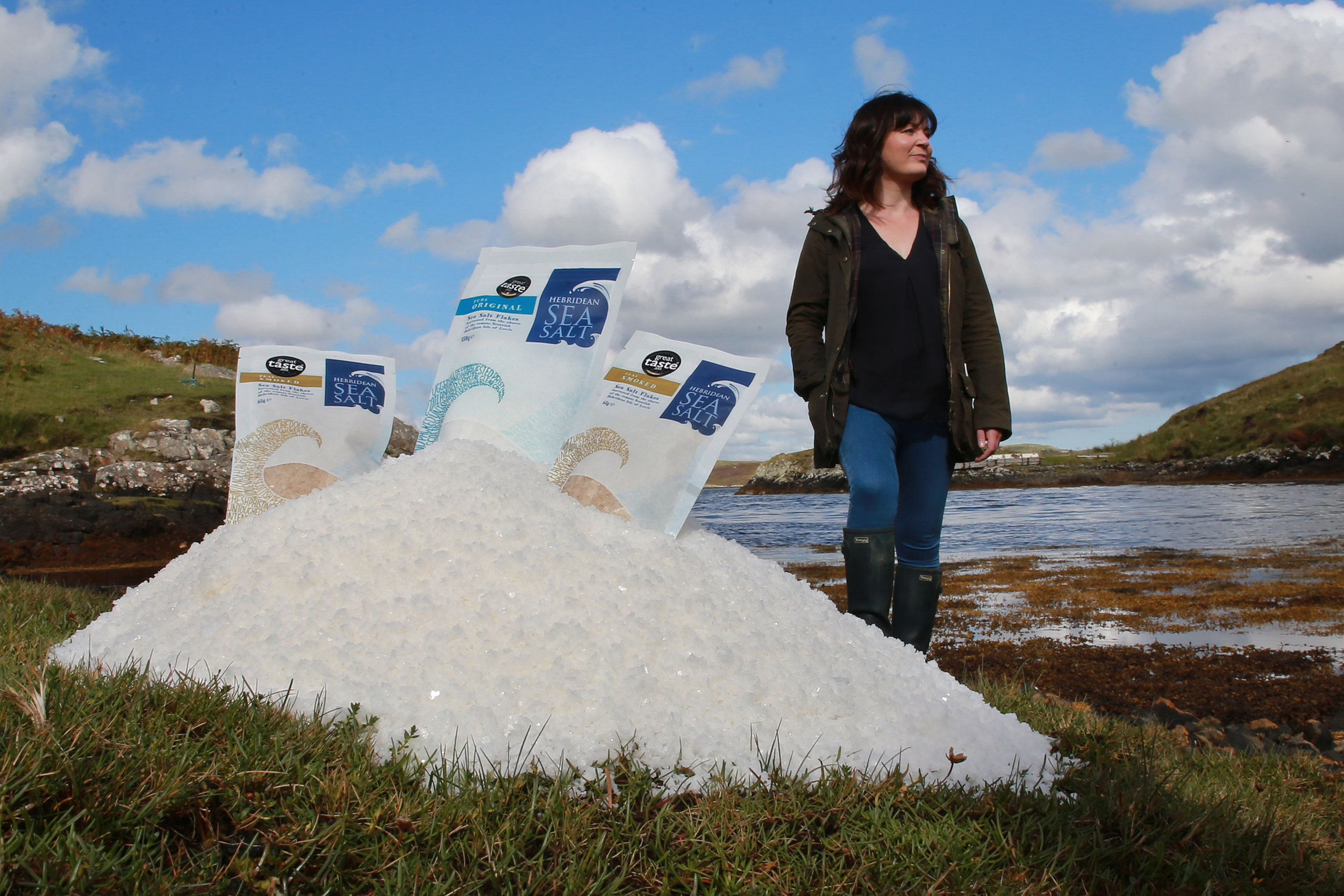 Happier times: Natalie Crayton, founder of Hebridean Sea Salt, pictured at Habost, Lewis. Photos: Stewart Attwood.