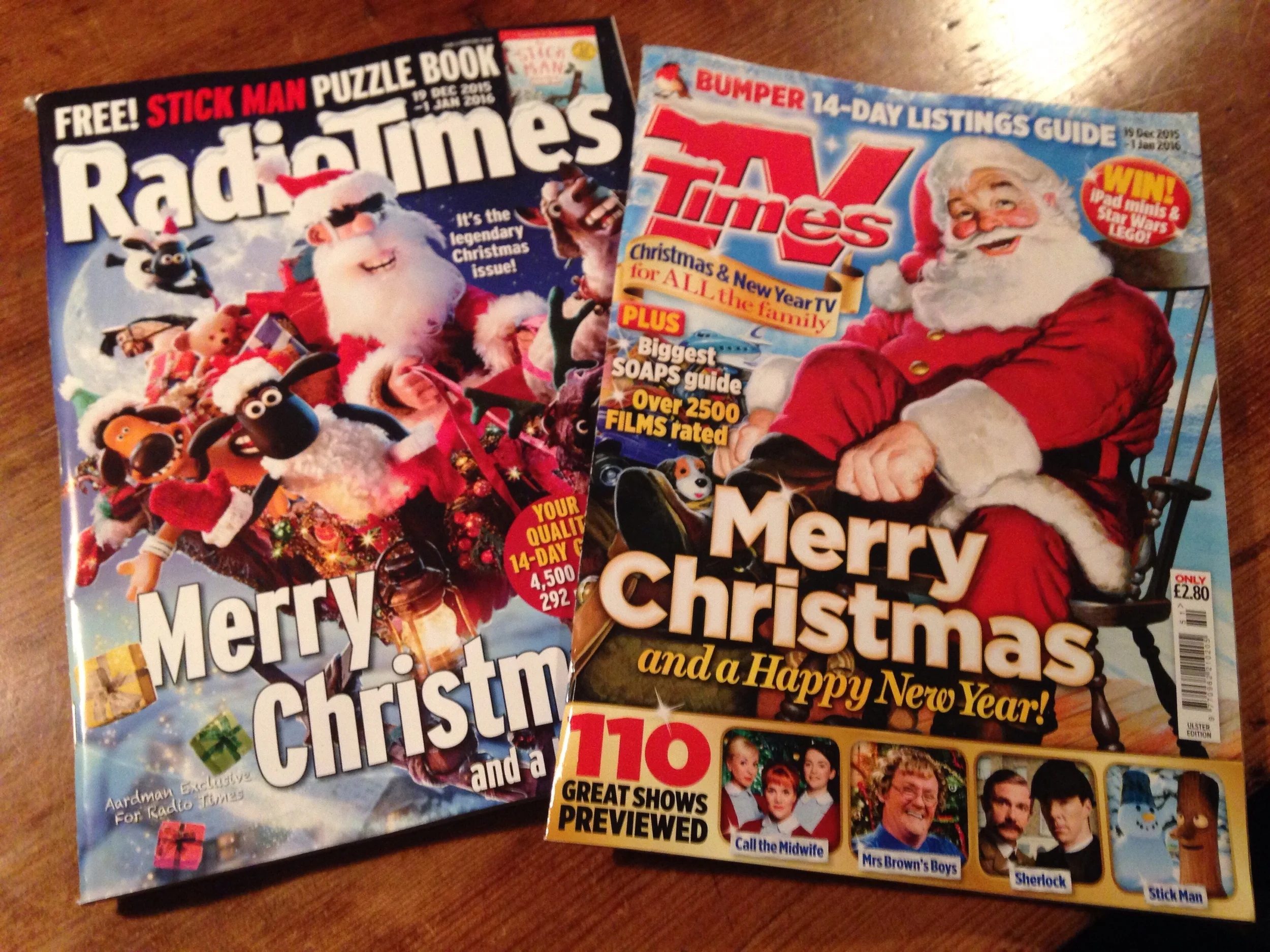 Radio Times and TV Times.