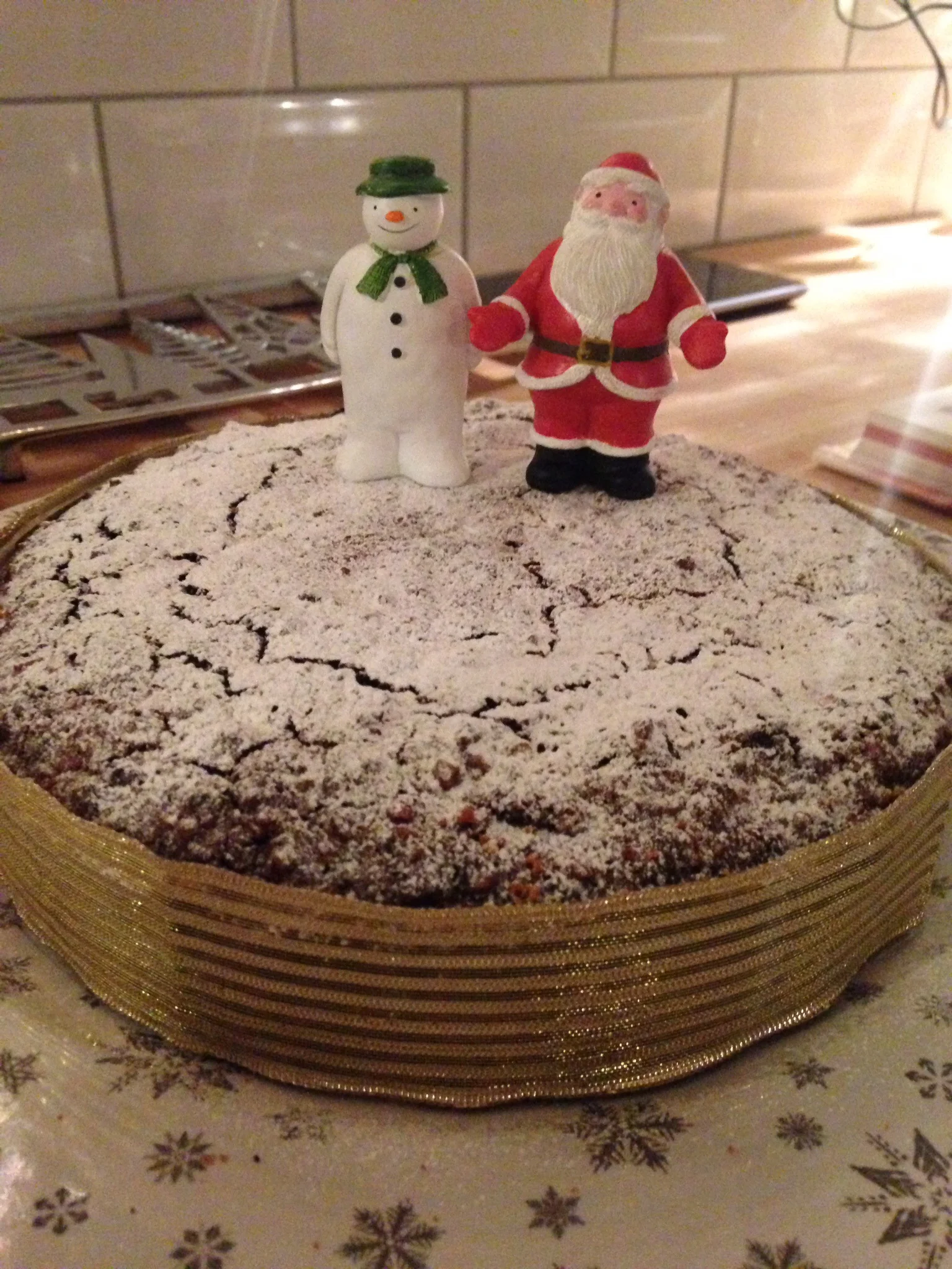 This year's Christmas cake is an Italian chocolate and nut cake.