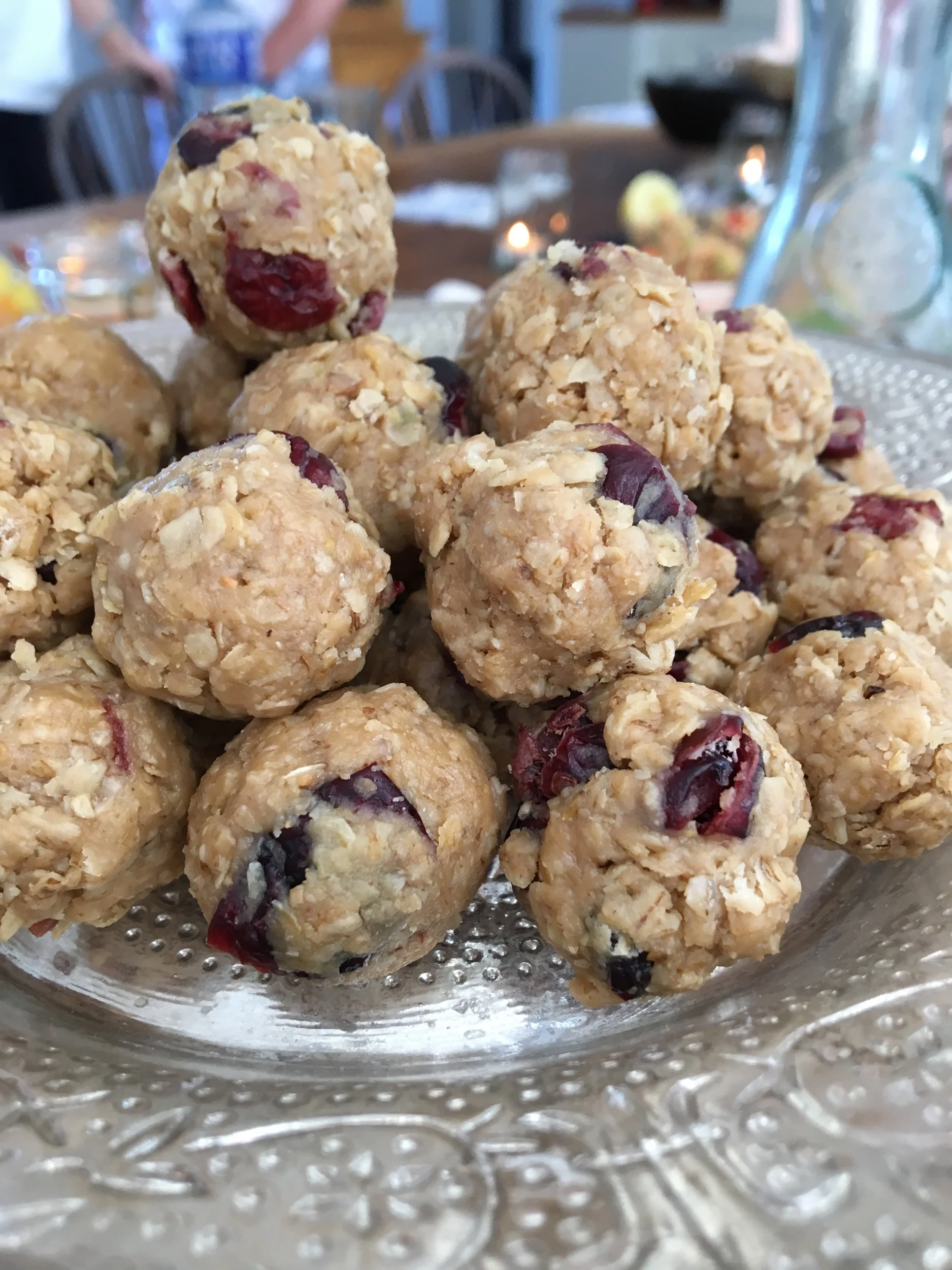 Peanut butter & cranberry bites.