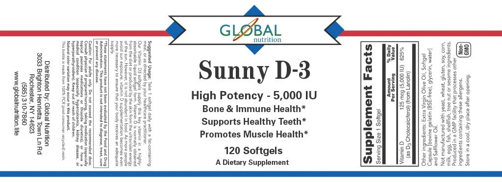 Sunny D-3 5,000 - 120 softgels