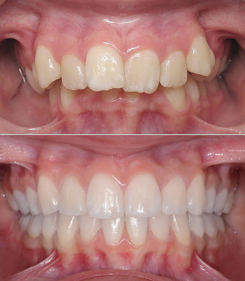 After the successful orthodontic correction of the patient's Deepbite at LAKESIDE ORTHODONTICS in Wädenswil near Zurich.