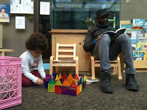 at the library