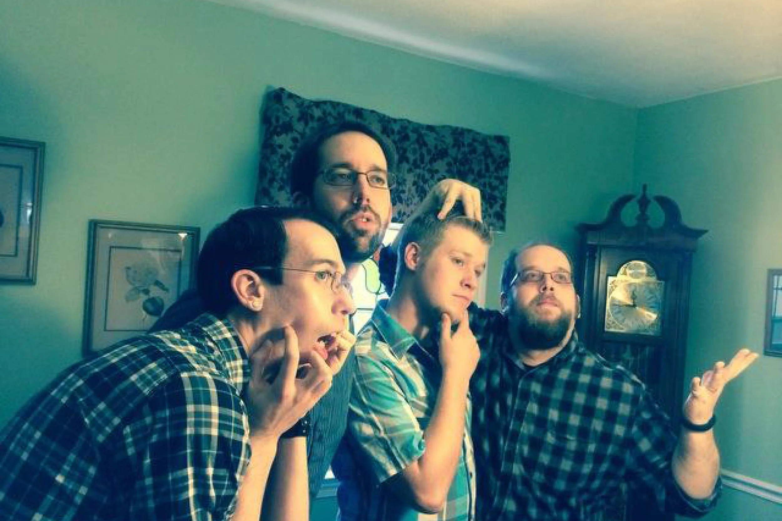 Chris and his brothers share a silly moment :)