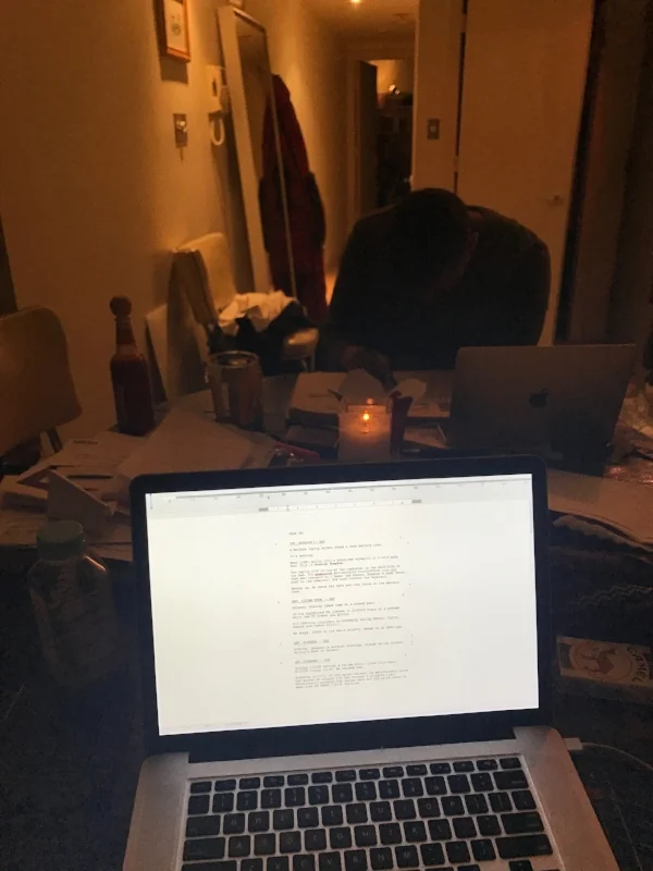 Finishing touches on the script...