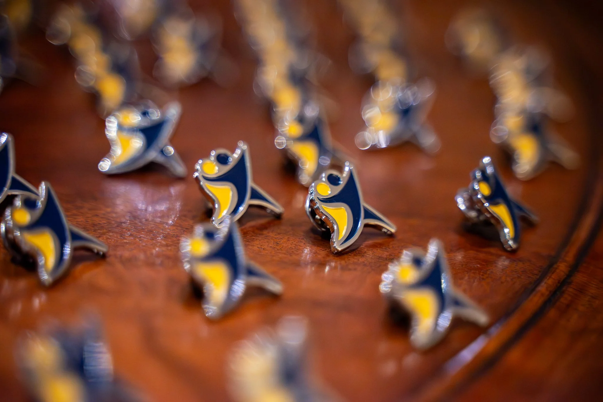 Inspiredu-branded decorations displayed on a table at the VIP Social.