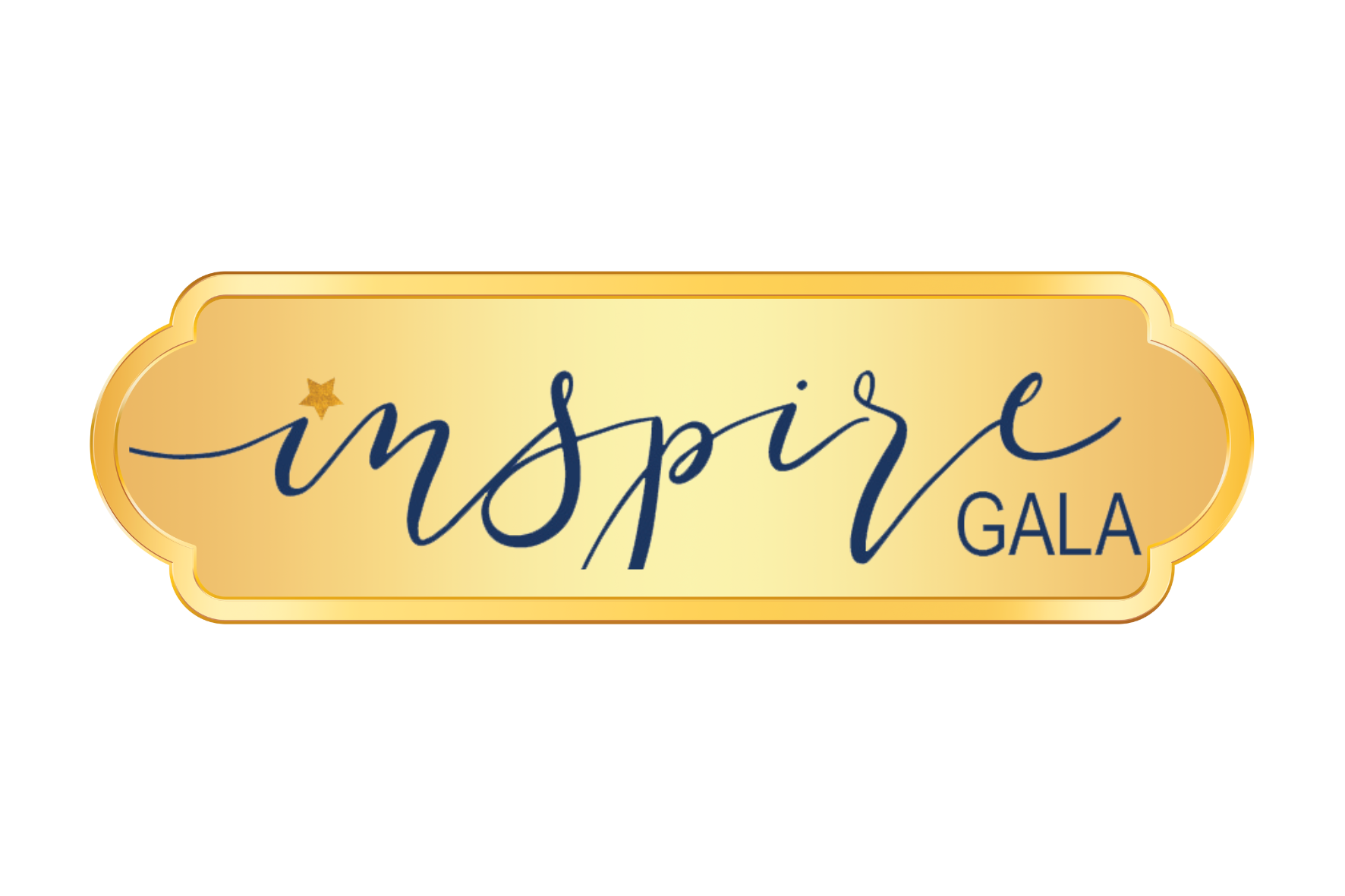 Inspire Gala logo in gold script.