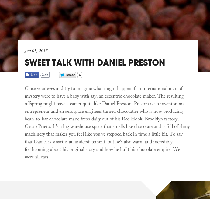 Sweet talk with Daniel Preston