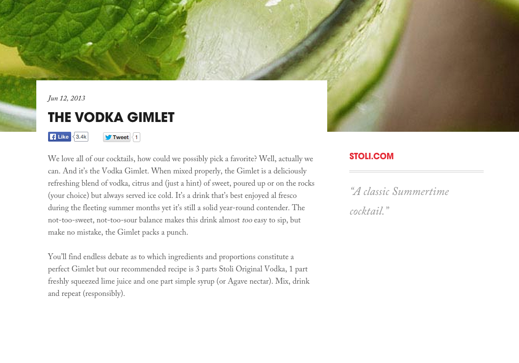 The Vodka Gimlet